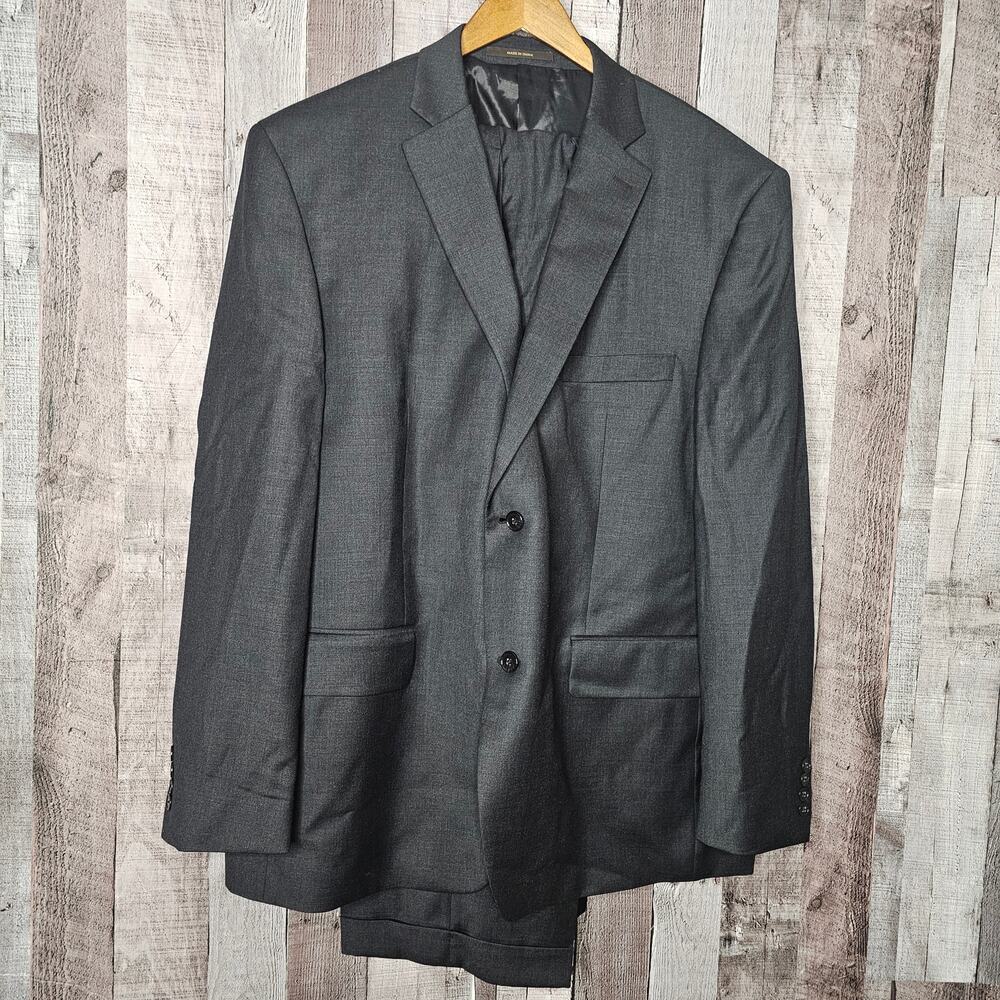 Tasso Elba for Macy's 100% Wool Black Suite Jacket 48R Coat Pants 40 x 30 Gift